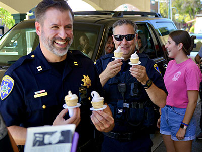 cone with a cop