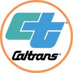 Caltrans logo with intertwined letter c and t with "Caltrans" in text below