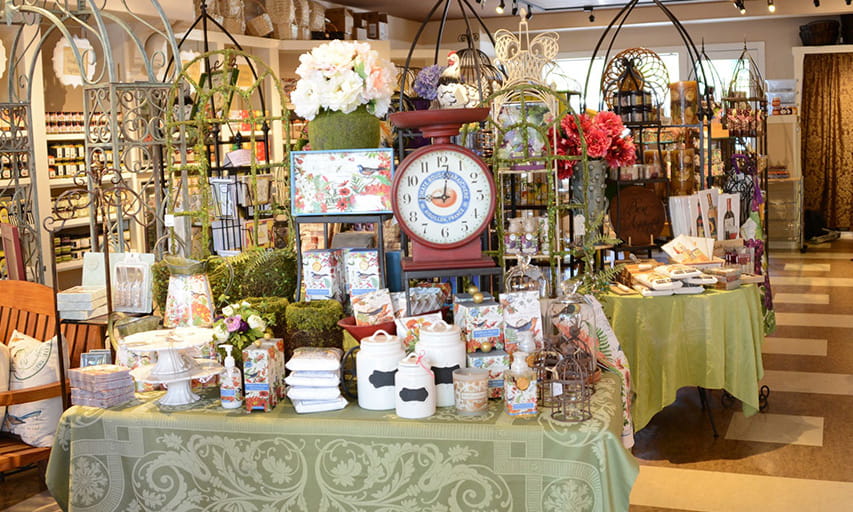 Downtown store with products on display