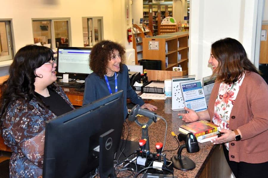 Member services staff at Pleasanton Library