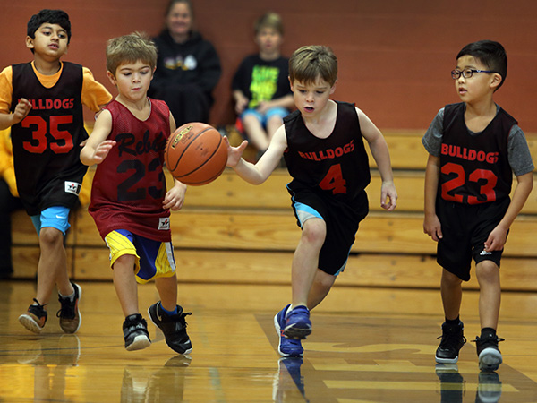 boys playing basketball