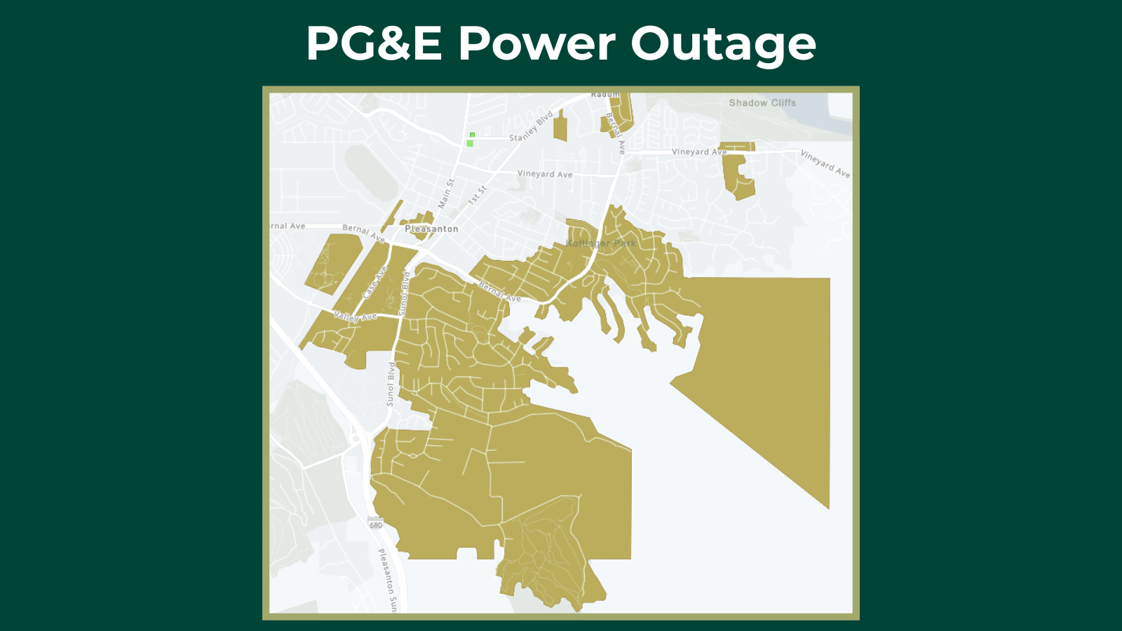 Power Outage Affecting City Facilities City of Pleasanton