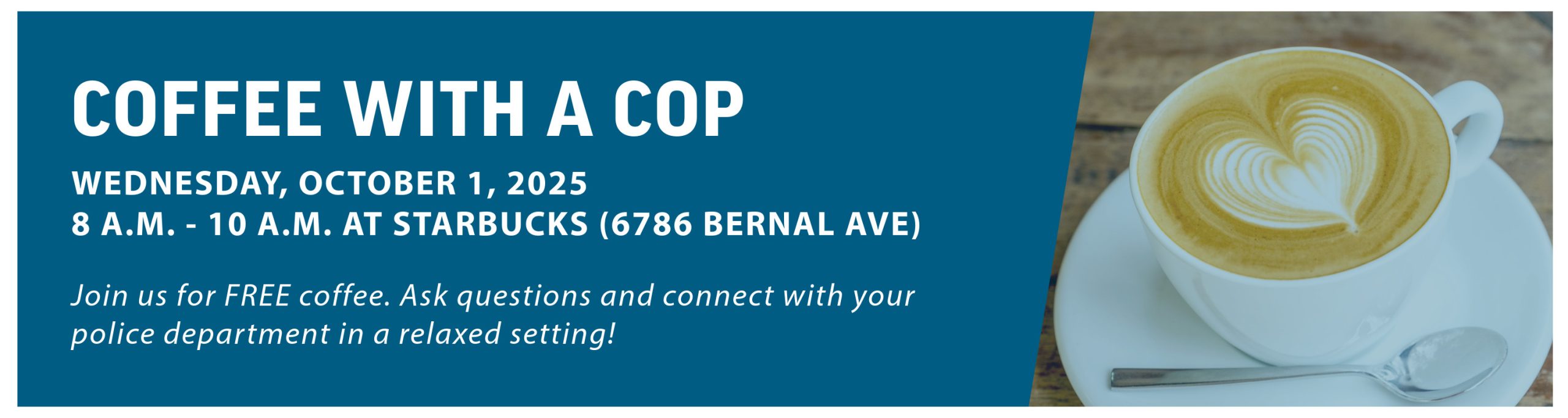 Join us for Coffee with a Cop on October 1, 2025!