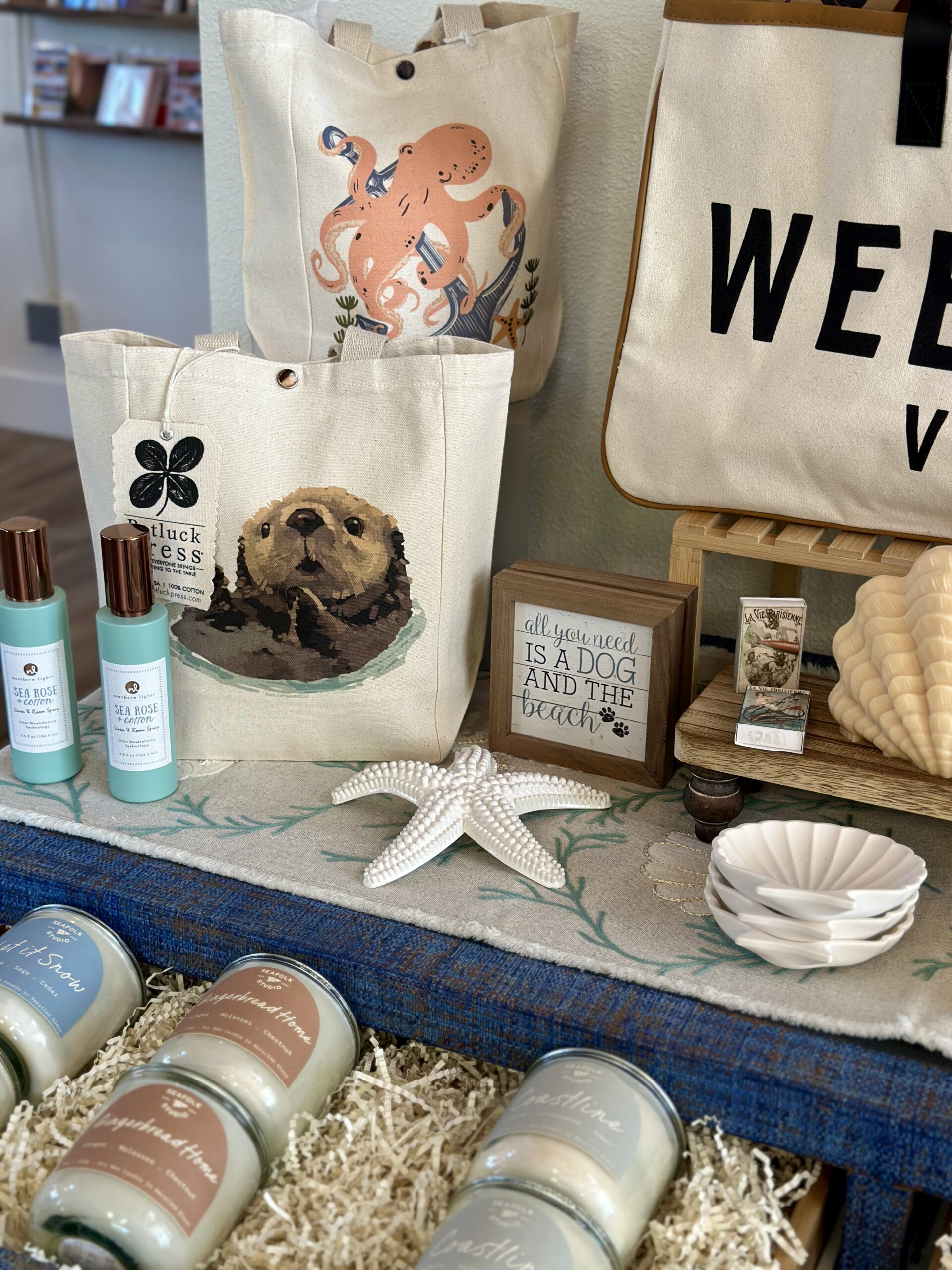 photo of display inside Saltwater store.